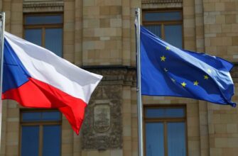 Флаг Чехии и ЕС