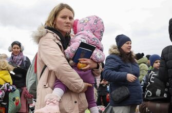 Украинская беженка с ребенком